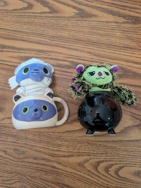 Plush Small Pet Toy Set with Purple & Lime Green Characters